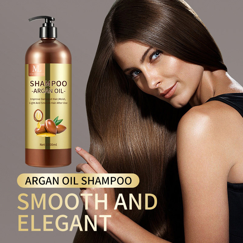 Shampoo de óleo de argan hidratante com controle de óleo orgânico personalizado de fábrica de cuidados com os cabelos de marca própria