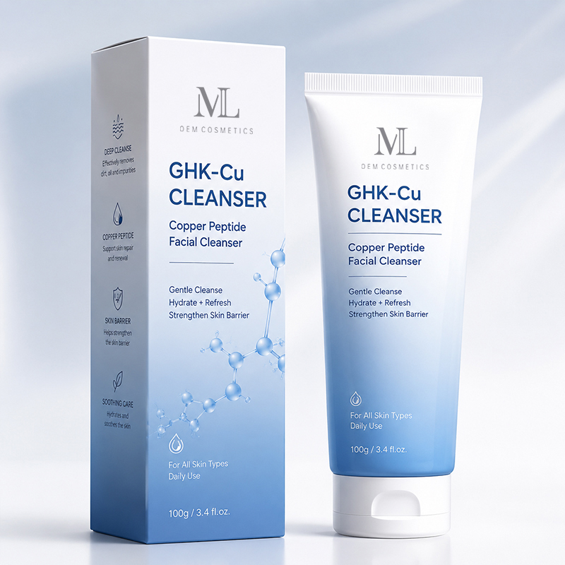GHK-Cu Copper Peptide Facial Cleanser MLXL OEM COSMETIC Precision Formulated Custom Manufactured Private Label for Your Brand